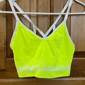 Small Neon Yellow Under Armour Sports Bra